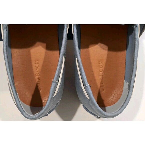 CLUB ROOM Light Blue Elliot Lace-Up Round Moc-Toe Boat Shoes Rubber Sole Size 13 - Picture 9 of 11